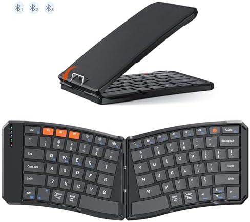 MEETION Foldable Ergonomic Bluetooth Keyboard, Split, Portable, Black