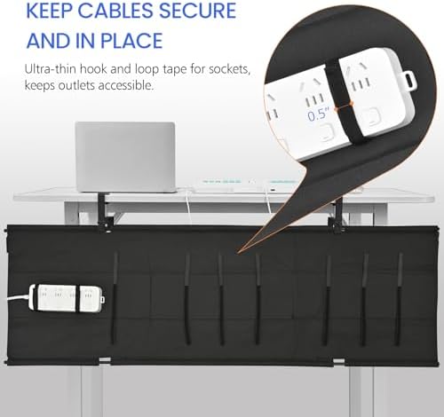 48" Under Desk Cable Management Tray- Clamp/Screw Mount Desk Cable Organizer Cable Tray Hiders for Office&Home