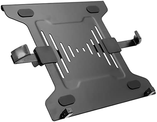 Mount-It! Laptop Tray for Monitor Arm, VESA Laptop Mount Tray for 75x75 & 100x100 Monitor Arms, Ventilated Steel Notebook Holder with Adjustable Clips, Fits Laptops up to 16.5" Wide