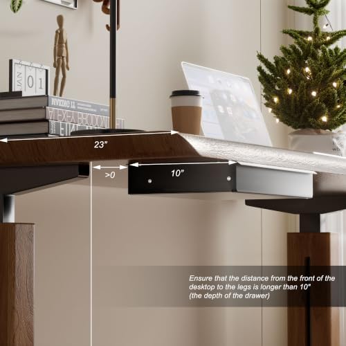 Under Desk Drawer, Black Solid Wood Panel – Sturdy Ball Bearing Slides, Easy Under-Desk Mount, Integrated Handle, Desktop Organizer for Office & Home Workstation
