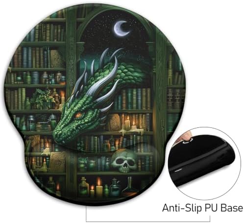 Blusabaca Goth Dragon Ergonomic Mouse Pad with Wrist Rest, Funny Mousepad
