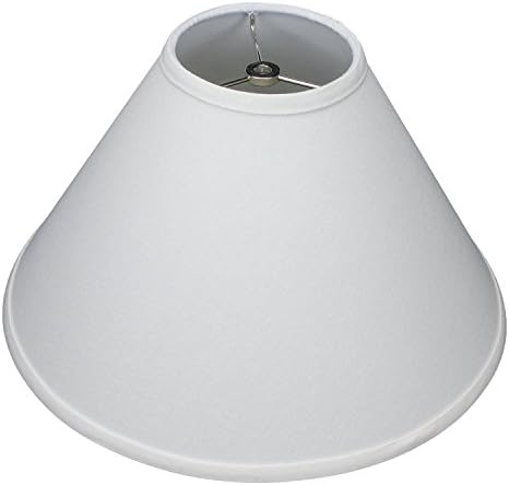 FenchelShades.com Lampshade 5" Top Diameter x 15" Bottom Diameter x 10" Slant Height with Washer (Spider) Attachment for Lamps with a Harp (White)