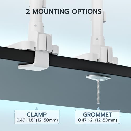 ARES WING Dual Monitor Mount for 17-49 Inch Screen, White