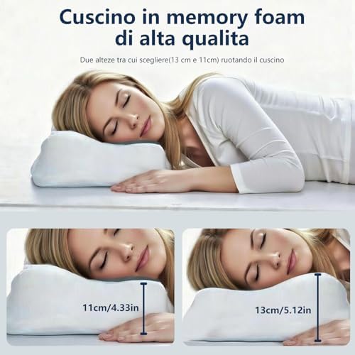Cervical Neck Pillow for Pain Relief Memory Foam Pillow with Cooling Removable Cover Side/Back/Stomach Sleeper Pillow for Adults Ergonomic Contour Design Support Neck & Shoulder 24.8in*15.7*3.9/4.7in