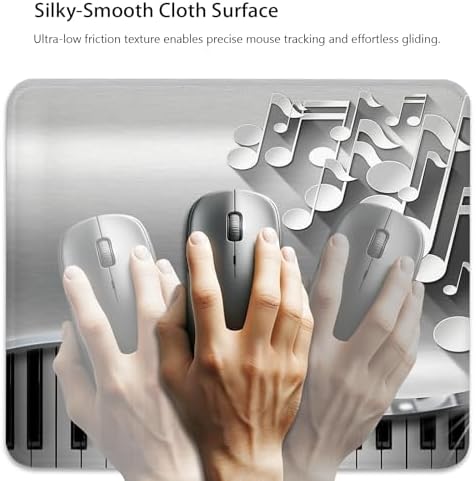 Musical Elegance Piano Keys and Notes Mouse Pad, Cute Durable Desk Mat