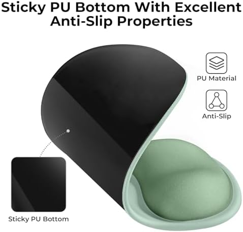 EooCoo Mouse Pad with Gel Wrist Rest, Ergonomic Mousepad Wrist Alignment