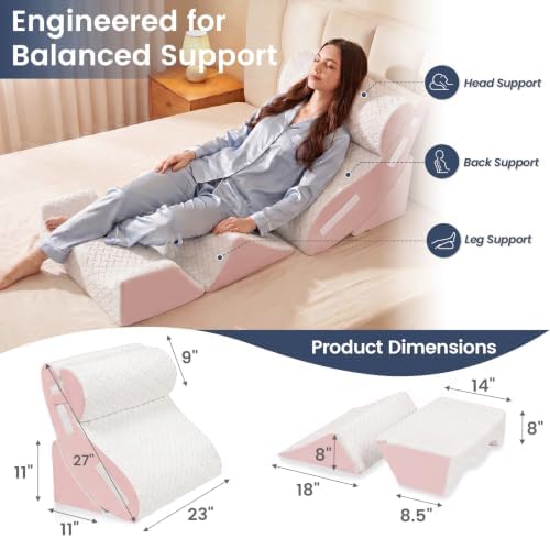 WSOFRALC 5PCS Orthopedic Wedge Pillow Set for After Surgery