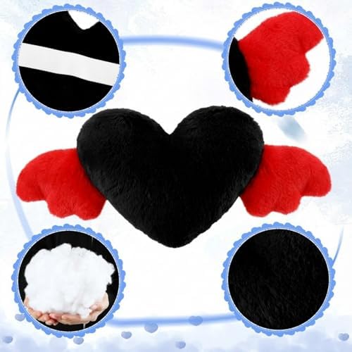 Macarrie 2 Pcs Heart Plush Car Headrest Pillow Angel Wings