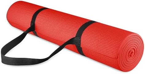 Fitvids All Purpose 1/4-Inch High Density Anti-Tear Exercise Yoga Mat with Carrying Strap with Optional Yoga Blocks, Multiple Colors
