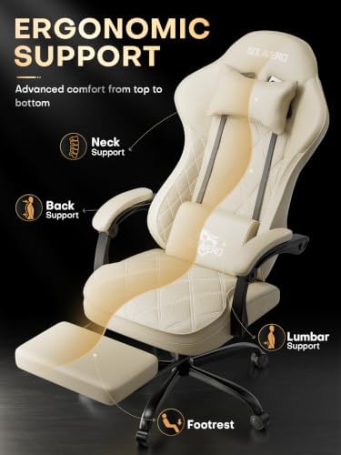 SOLAVERO Gaming Chair with Massager Lumbar Support, 400LBS Weight Capacity