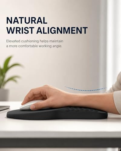 Ergonomic Mouse Pad with Wrist Rest Support, Mousepad for Carpal Tunnel Pain Relief, Memory Foam with Massage Design, Non-Slip Base for Office, Home, Gamming