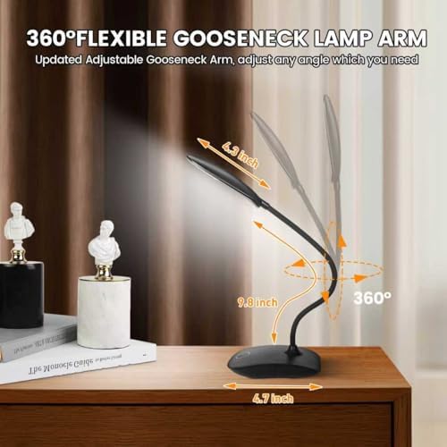 Portable Battery Powered Desk Lamp Small Rechargeable LED Table Light