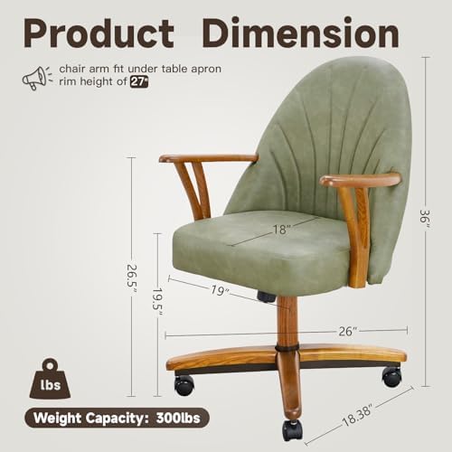 Chromcraft Bailey PU Leather Swivel-Tilt Caster Chair -Chestnut-Pine-4pc