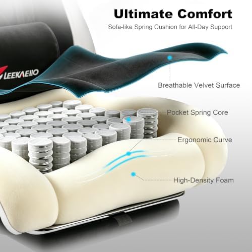 Fabric Gaming Chair for Adults, Comfortable Office Chair with Footrest