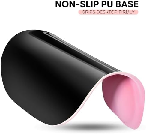 JIKIOU Ergonomic Mouse Pad with Gel Wrist Rest 2 Pack, Portable Small Pink