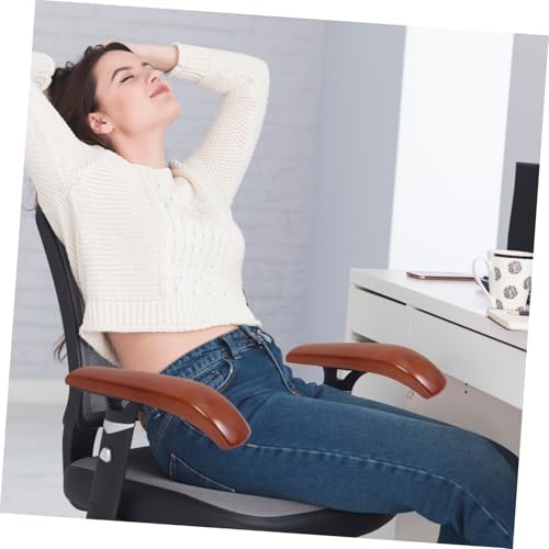 ARTIBETTER 3pairs Ergonomic Wooden Office Chair Armrest Pads Easy to Install Oak Armrests for Comfort and Support Swivel and Executive Chairs