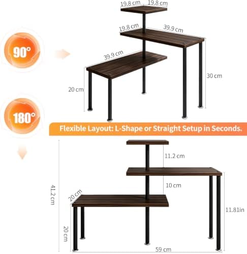 3 Tier Adjustable Countertop Organizer Corner Shelf