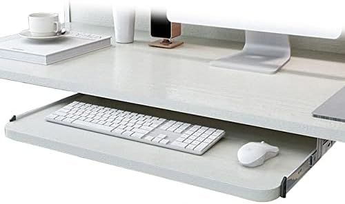 V3VOGUE Slides Keyboard Tray - Under Desk Smooth Gliding - Pull-Out Drawers Keyboard and Mouses Holder, Ergonomics/Easy Install/Height Adjustable, Support Keyboard Storage Shelf
