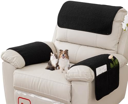 Armrest Covers for Recliner set of 3 Couch Arm Covers with Pockets for Sofa