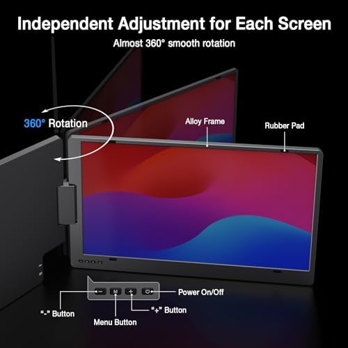 KYY Laptop Screen Extender, 15.6" Travel Portable Monitor for Laptop Alloy
