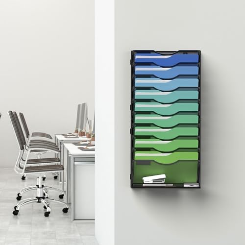 Kuntine.B Wall File Organizer Office Hanging Magazine Holder Wall File Organizer for Office Home