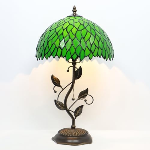 Tiffany Table Lamp Stained Glass Bedside Reading Light W12H19 inch