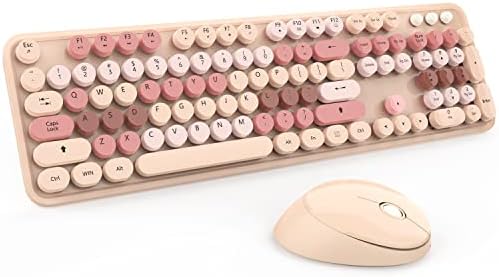 Wireless Keyboard and Mouse Cute Retro Typewriter for PC