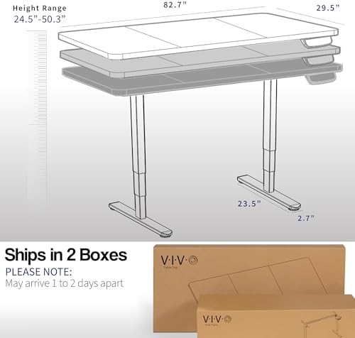VIVO Black 83 x 30 in Standing Desk, DESK-KIT-2W8B