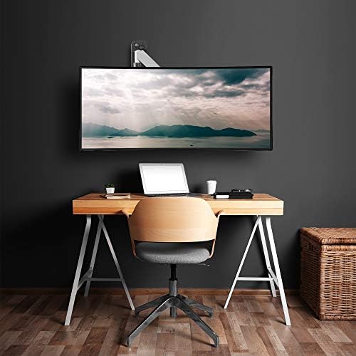 AVLT Single Monitor Arm Wall Mount for 13-32" Screens, Full Motion - Silver
