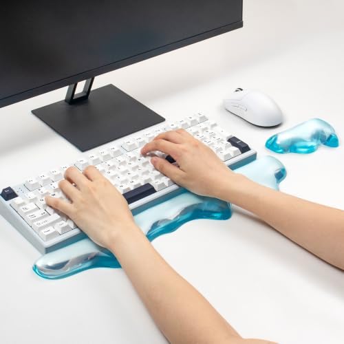 Gel Keyboard and Mouse Wrist Rest Set, Blue Wrist Pad for Computer Keyboard