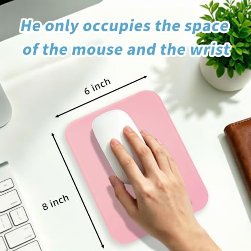 Small Mouse pad, with Edge-Sewn Design, extends Service Life by Twice, occupying the Optimal Size for the Mouse and Wrist Position. (Pink)