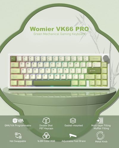 Womier 60% Gaming Mechanical Keyboard Green QMK/VIA