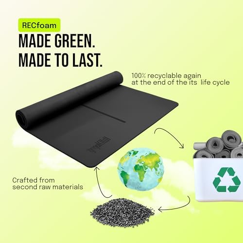 Gogokiwi Large Yoga Mat (6'x4') – 1/4" & 1/2" Thick Exercise Mats for Home Workout, Extra Wide Workout Mats for Home Gym, Yoga, Pilates, Stretching, Floor & More