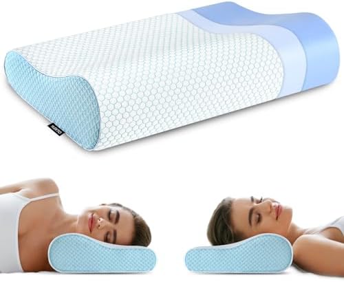 Memory Foam Pillows Neck Pillow for Sleeping, Ergonomic Cervical Pillow Bed Pillow for Side Back Stomach Sleeper, Orthopedic Contour Pillow for Neck and Shoulder Pain Relief