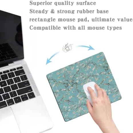 Natural Landscape with Fresh Green Leaves, Square Waterproof and Non-Slip Rubber-Based Mouse Pad Suitable for Office Laptops.