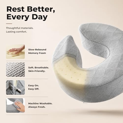 Freebody Massage Headrest for Bed, Adjustable Massage Face Cradle at Home,18" Height Massage Head Holder for Sleeping Mattress, Portable Massage Pillow Face Cradle, Grey