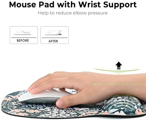 EooCoo Ergonomic Mouse Pad with Wrist Rest, Memory Foam Support Mousepad