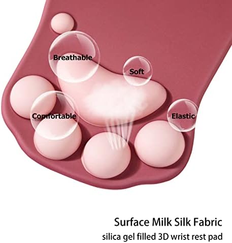 Cat Paw Mouse Pad, Ergonomic Mouse Mat with Wrist Support