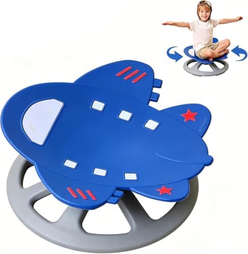 BABAMU Spinning Chair for Autistic Kids, Sensory Swivel Chair, 220LBS Weight Capacity, Autism Sensory Products, Autism Toys, Sensory Toy (Blue, AIEPLANE)