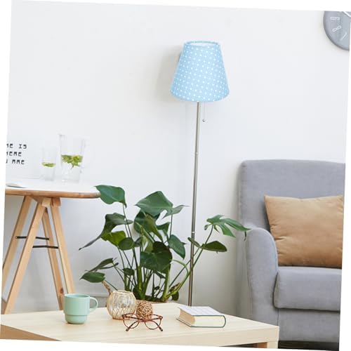 Creative Blue Polka Dot Cloth Lampshade Cover Bottom Bracket Soft Light Filter Home Decor Accessory for Bedside Floor Wall Lamps