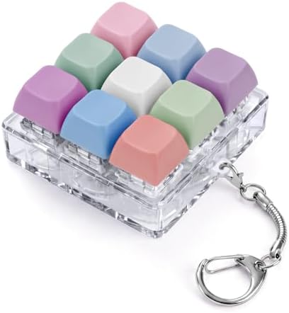 Keyboard Fidget Toy, Creamy Fidget Clicker Keyboard Fidget Keychain, Button Fidget Gifts for Adults, Boost Focus & Ease Anxiety Anywhere — Perfect Stress-Relief Gift (3×3 Grid Layout B)