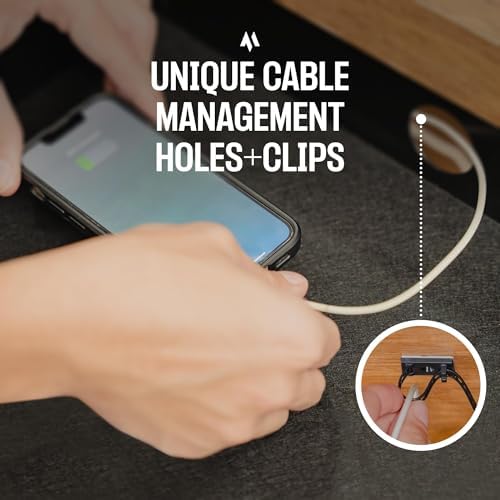 Under Desk Drawer Slide Out Attachment - Carbon Steel Undermount Table Drawer with Cable Management, Pull Out Add-On Storage for Office & Standing Desks (13" x 8" x 2.8")