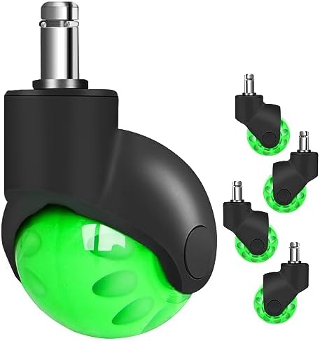 Hirate 2" Ball Caster Wheels with Nylon Cover 7/16" x 7/8" Standard Stem