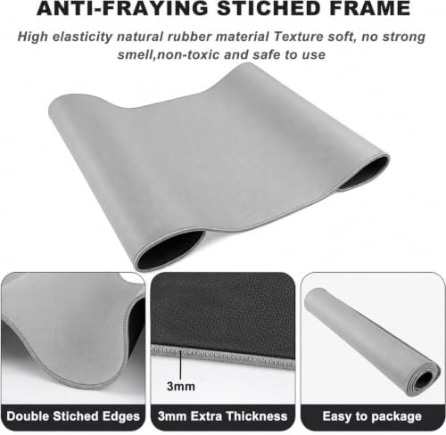 Large Mouse Pad Desk Mat Large Office Desk Pad Gaming Mouse Pad, Gray
