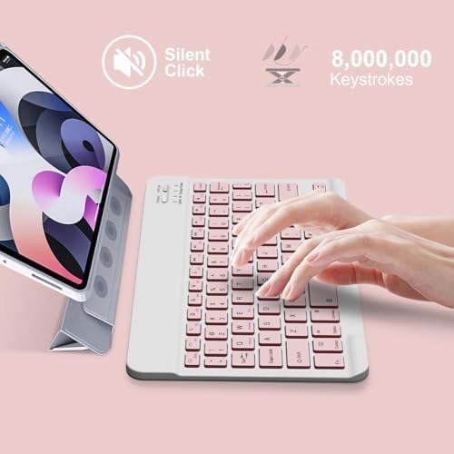 NOOX Bluetooth Keyboard for iPad A16 11th 10th Generation, iPad Pro 13/12/11/10/9/8/7 inch, iPad Air 13/11th Gen, iPad mini Tablets, etc. - Slim Wireless Portable Travel Office Computer Accessories