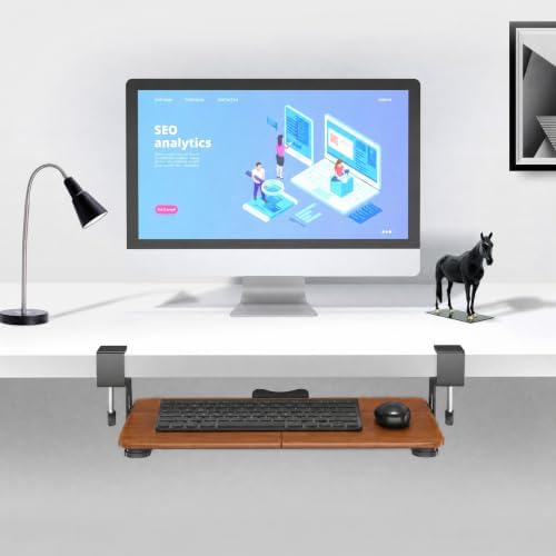 BONTEC Under Desk Keyboard Tray, Pull-Out Keyboard & Mouse Platform