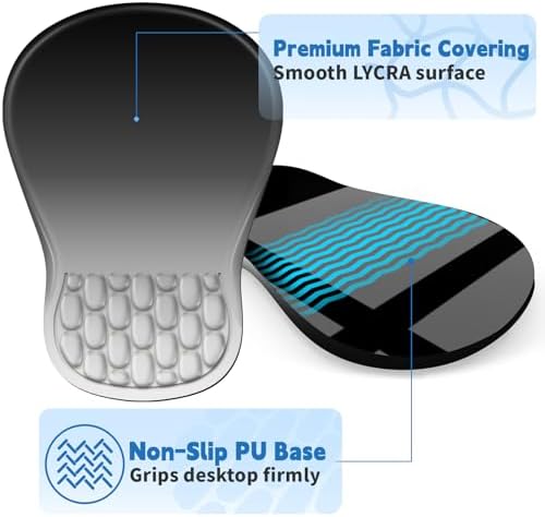 YIWEI Ergonomic Mouse Pad with Wrist Rest for Carpal Tunnel Pain Relief
