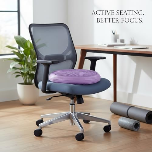 Inflatable Balance Disc Cushion, 13.4 Inch PVC Wobble Seat for Stability Training, Portable Exercise Pad for Home Office Chair or Fitness Workouts