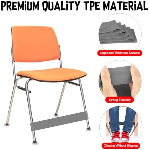 PLULON 15 Pack Chair Bands for Kids with Fidgety Feet Fidget Bands for Classroom Chairs Bands for Students Chairs Desks with Sensory ADHD ADD Autism - Black Gray