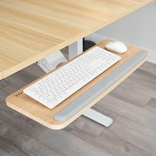 VIVO Light Wood Under Desk 25 x 10 inch Keyboard Tray, MOUNT-KB03C